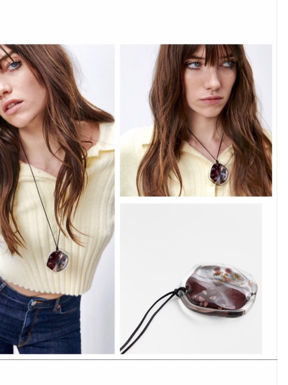 NEW ZARA Limited Edition Multicolour Cosmic Glass Collection Pendant Necklace